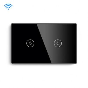 118mm US <span class=keywords><strong>de</strong></span> vidrio Tuya <span class=keywords><strong>inteligente</strong></span> EE. UU. Wifi controlado enchufe 2 interruptor <span class=keywords><strong>inteligente</strong></span> Compatible con Alexa <span class=keywords><strong>de</strong></span> <span class=keywords><strong>Google</strong></span> - Product Image 2
