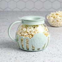 Machine à Popcorn Électrique Professionnelle à Air Chaud avec Bol en Verre, Saine et Pratique, Protection Contre la Surchauffe, Pour Usage Domestique