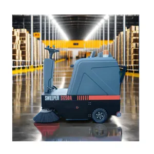 S1250A Dual-brush Ride-on Electric Street Sweeper Machine Automatic & Battery-powered with Motor Plastic magnetic sweeper