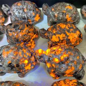 Offre Spéciale naturel haute qualité yooperlite cristal animaux tortue sculptures reiki orange cristal tortues pour cadeaux décoration - Product Image 3