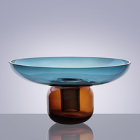 Ensemble de vases en verre soufflé à la main, style rétro moderne, forme de champignon, centre de table cylindrique sculptural pour la décoration du salon et de la salle à manger