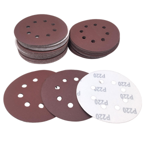 Disques de ponçage 125 mm à 8 trous en papier abrasif pour <span class=keywords><strong>ponceuse</strong></span> orbitale, granulométrie assortie, prix fabricant en gros - Product Image 1