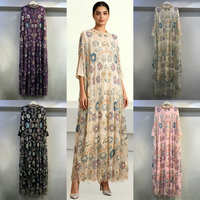 Robe Kaftan de Luxe Brodé de Paillettes Florales Personnalisée OEM ODM, Abaya Modeste Musulmane pour Mariage, Fournisseur en Gros
