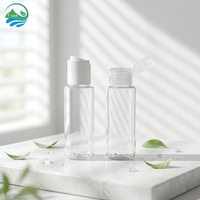 Flacon cosmétique vide en PET transparent de 40 ml avec bouchon à clapet, idéal pour gel hydroalcoolique, sérum, lotion, avec capuchon à effet disco