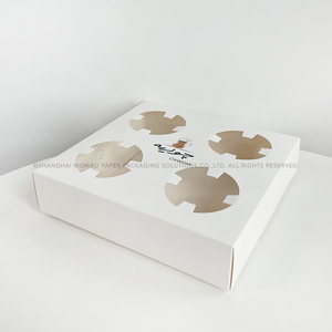 Vol pliable durable personnalisé 4 fentes plateau de support de porte-gobelet blanc emmêlé pour les gobelets en plastique/papier à emporter café - Product Image 2