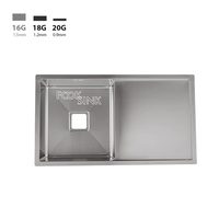 Évier de cuisine moderne en acier inoxydable 304 avec égouttoir, fait main, 1,2 mm, noir doré, pour buanderie, avec accessoires d'égouttoir