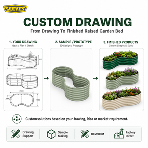 Jardinera Elevada de Forma Personalizada SEEYES, OEM ODM, Acero con Recubrimiento en Polvo, Diseño Personalizado, Directo de Fábrica - Product Image 3
