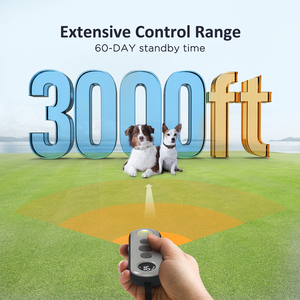 IPX7 su geçirmez 3000ft uzaktan kumanda elektrikli köpek eğitim yaka şarj edilebilir bip statik şok özellikleri moda Pet eğitim - Product Image 3