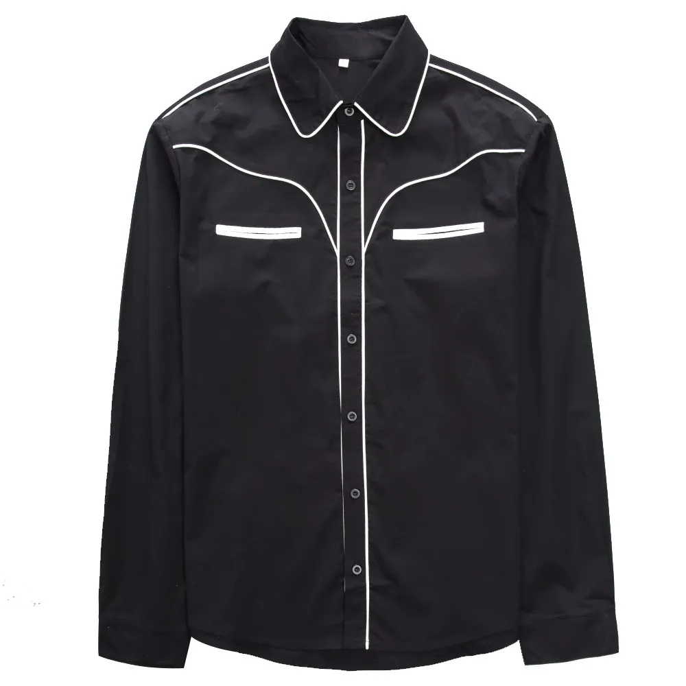 Camisa informal de vaquero para hombre, ropa de manga larga, retro, gótica, ajustada, para primavera