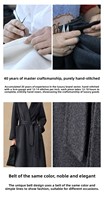 Manteau Femme Hiver 2026 en Cachemire et Laine Double Face CEID, Style Commuter, avec Dentelle Perlée et Épaisse Doublure Polaire, à Lacets
