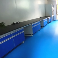 Banc de laboratoire en bois pour mur/côté, résistant à la corrosion, table murale, imperméable, résistant à la chaleur, design moderne, usage commercial