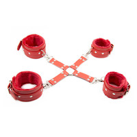 Bracelets SM en cuir réglables Kit de bondage Menottes croisées Contraintes BDSM pour couple