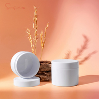 Pot cosmétique vide en plastique de 120g avec couvercle à vis, finition peinte par pulvérisation, modèle pour le visage et les soins personnels
