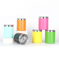 Gobelet isotherme à double paroi en acier inoxydable de 12 oz avec logo personnalisé, revêtement en poudre, pour bière et café, idéal pour les voyages