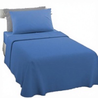 Ensemble de draps unis solides pour lit 150 x 190/200, 100% coton, 3 pièces, respirant, rembourrage en polyester doux