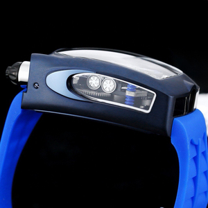 Montre-bracelet de luxe sportive automatique mécanique pour homme, style supercar, avec bracelet en silicone bleu personnalisé haut de gamme, modèle squelette 2026 - Product Image 3