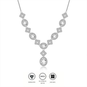 Collar de Plata 925 Original con Diamante Ovalado Brillante de 6*8/8*10mm, Color D, VVS1, Moissanita, para Mujer, Regalo de Boda - Product Image 1