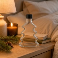 Diffuseur d'arômes en verre pour arbre de Noël avec bouchon en bois réutilisable