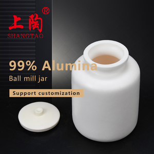 Barattolo di macinazione dell'allumina 99 barattolo di allumina del serbatoio di molatura del corindone con coperchio 0.5-12 litri contenente il dispositivo per il mulino a sfere - Product Image 5