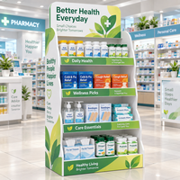 Support d'affichage POP fonctionnel, léger, gain de place, durable, résistant aux chocs, en PVC, pour la présentation de produits pharmaceutiques