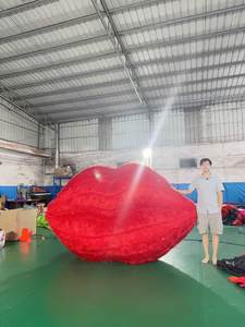 Décoration moderne créative personnalisée Rouge baiser fourrure peluche moelleux géant gonflable <span class=keywords><strong>Sexy</strong></span> rouge lèvres modèles pour exposition d'art - Product Image 3