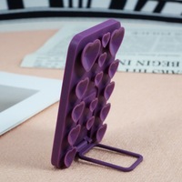 Support de téléphone pliable en silicone en forme de cœur à double ventouse avec autocollant adhésif pour la gym, le miroir, la salle de bain et le bureau