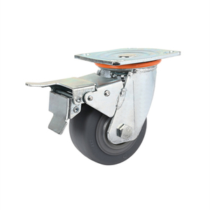 Industrial 4 polegadas cinza Tpr borracha plástico rodízio roda 100mm Tpr - Product Image 1