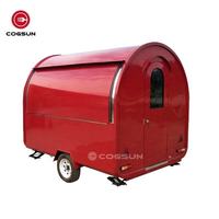 Cogsun Factory Prix de gros Remorque alimentaire ronde pour hamburgers, café et autres aliments, petite charrette alimentaire avec camion de restauration rapide
