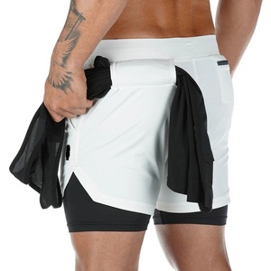 Shorts de course pour hommes, shorts de sport 2 en 1, séchage rapide, entraînement, fitness, jogging, pantalon court d'été pour hommes - Product Image 4