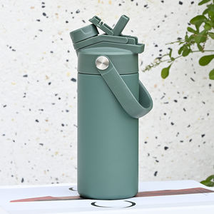 ขวดน้ำเด็ก 14 ออนซ์ สกรีนโลโก้ได้ตามต้องการ ผลิตตามแบบ OEM กระติกน้ำสแตนเลสเก็บความร้อนความเย็น ฝาปิดสองแบบ สำหรับเด็กวัยหัดเดิน วัยก่อนเข้าเรียน ของขวัญสำหรับเด็กนักเรียน - Product Image 1