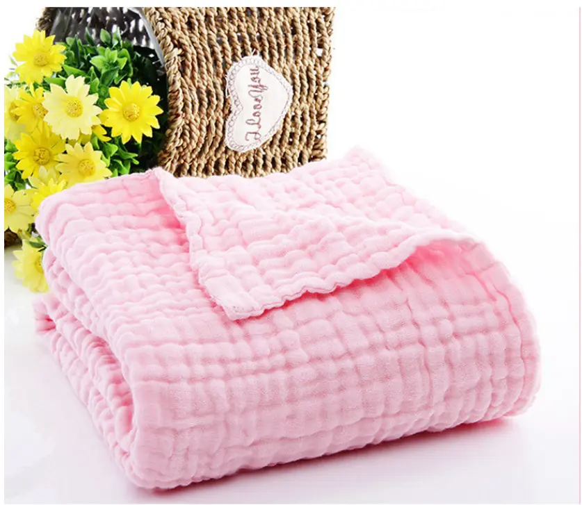 عالية الجودة بلون الطفل بطانية الشاش 100% القطن منشفة استحمام للطفل لينة الشاش منشفة الشاش قماط بطانية