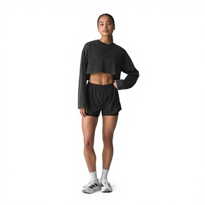 T-shirt tendance à manches longues pour femme, en coton doux et extensible, col rond, basique, décontracté, broderie personnalisée, vente en gros, directement de l'usine - Product Image 5