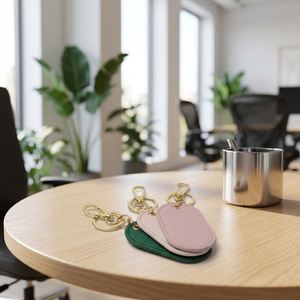 PU Leather Keychain with Metal <b>Rings</b> Portable Oval <b>Keyring</b> Blank <b>Keyring</b> Clip for DIY Craft - Product Image 3