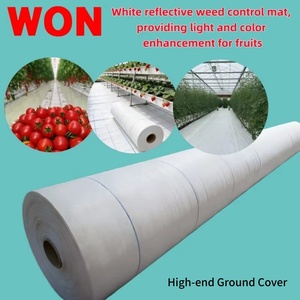 Rollos de Láminas de Plástico de Polietileno Blanco WON para Piso de Invernadero, Cubierta de Suelo Tejida, Tela Repelente de Hierba Negra con Protección UV para Interiores - Product Image 2