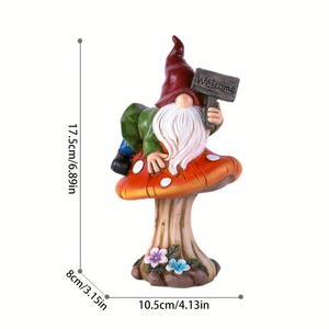 Statue en résine naine à barbe blanche peinte à la main thème d'amour écologique ornements <span class=keywords><strong>de</strong></span> <span class=keywords><strong>jardin</strong></span> <span class=keywords><strong>de</strong></span> bienvenue transfrontaliers décorations pour - Product Image 4