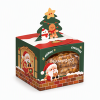 Boîtes cadeaux de Noël, boîtes à pâtisserie, boîtes à biscuits croquants flocon de neige, boîtes à nougat, boîtes à toffee avec fenêtre, en carton blanc, à transporter à la main