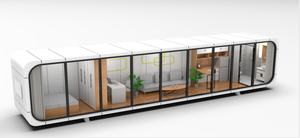 Casa prefabricada Apple House <span class=keywords><strong>Hotel</strong></span> de lujo durante la noche para una <span class=keywords><strong>gran</strong></span> <span class=keywords><strong>vista</strong></span>, casa prefabricada de lujo, casa prefabricada Apple Cabin Villa Container House - Product Image 5