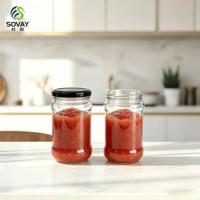 Pot en verre transparent multifonctionnel de 300 ml à col fileté, haut et fin, pour la maison et la vente en gros commerciale