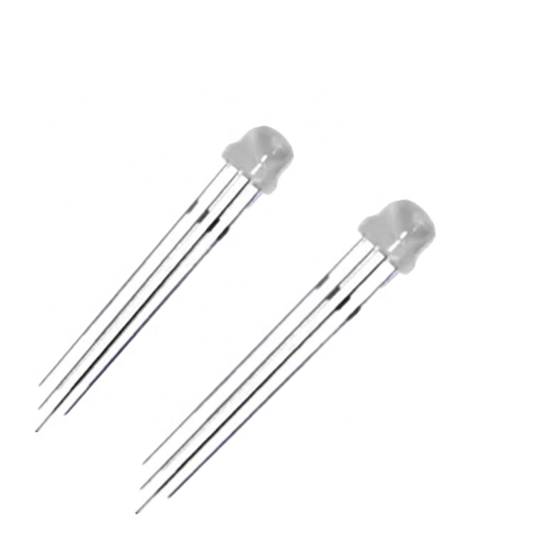 Комплект со сквозным отверстием, 5 мм, полноцветная светодиодная Диодная рассеянная 4-контактная соломенная шляпа F5 RGB с красочными полями, прозрачный общий катод