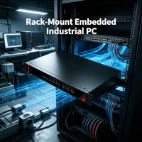 Ordinateur industriel embarqué en rack pour RK3568 sans ventilateur, 2 Gigabit RS485 CAN, 1U 19 pouces, origine Chine, pour l'acquisition de données PLC