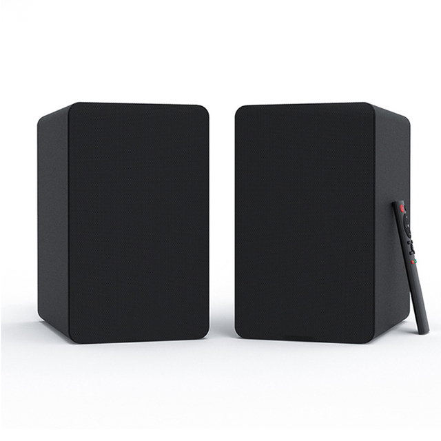 HiFi Active Bookshelf Speakers 2.0 Channel 120W Wooden Enclosure Home Theater Desktop Audio with BT 3.0