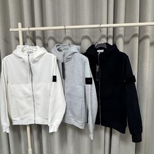 <span class=keywords><strong>Felpa</strong></span> con cappuccio da <span class=keywords><strong>uomo</strong></span> 2026 in 100% cotone stile Rock Stone, tinta unita, con cerniera, alla <span class=keywords><strong>moda</strong></span> e di tendenza, stile sportivo - Product Image 2