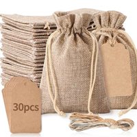 30pcs DIY Craft Burlap Cotton Gift Bags Drawstring Wedding Linen Pouches pour les fêtes d'anniversaire de bijoux et autres occasions