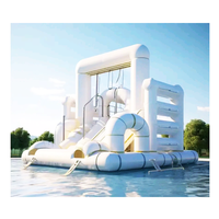 Château gonflable durable et imperméable en PVC, 13x13 pieds, blanc, pour mariage, fête, ou événement