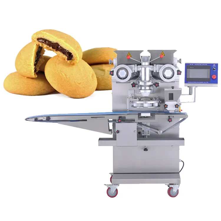 स्वचालित चॉकलेट से भरी कुकीज़ बिस्कुट बनाने की मशीन अनानास टार्ट भरने की मशीन भरवां कुकीज़ एनक्रस्टिंग मशीन