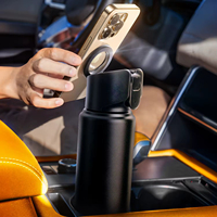 Bouteille d'eau isotherme LISEN 750 ml avec paille et support magnétique pour téléphone, gourde de sport réutilisable en acier inoxydable pour iPhone 17 Pro Max