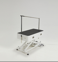 Table de toilettage pour animaux de compagnie à levage électrique, structure en acier inoxydable, revêtement en PU imperméable, avec tiroirs de rangement