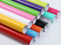 Envoltura de vinilo de coche autoadhesiva negra brillante de PVC para plotter de corte de vinilo pegatina de envoltura de coche