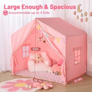 Grande tente pour enfants, maison de jeu pour bébé, tente de jeu pliable, château de princesse, tente de rêve pour chambre d'enfant, tente de princesse pour filles - Product Image 5
