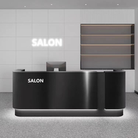 Comptoir de réception en acier inoxydable au design moderne, peinture brillante, pour salon de beauté, salon de coiffure, restaurant
